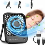 T&ouml;&ouml;laua mini ventilaator USB ja USB-C-ga, vaikne