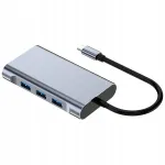 USB-C jagaja 10in1 4K HDMI, USB 3.0, LAN RJ45, AUX, TF/SD kaartide lugejaga