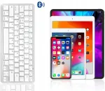 Valge traadita Bluetooth klaviatuur iPadile, iMacile, PS-le ja arvutile
