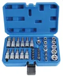 Torx pistikute komplekt, 3/8", 34 osa, S-34TES