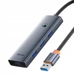 Baseus UltraJoy USB jaotur, 4x USB-A 3.0, 1x USB-C, 50 cm, hall