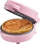 Mini vahvlipann Bestron 550W, lumemehe mustriga, roosa, mittesisene kate
