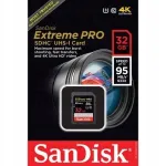 SANDISK 32GB SDHC EXTREME PRO CL10 UHS-3 95MB/s SD kaart