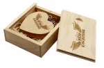 Puidust s&uuml;dame-kujuline USB m&auml;lupulk 16GB, USB 3.0, graveeringuga