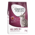 Kuivtoit kassidele Concept for Life All Cats 10+ linnuliha ja neerukaitsega, t&auml;iendatud tauriiniga