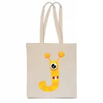 Heledas liivakarva puuvillane laste ostukott t&auml;hega J, ECO BAG TT_478