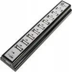 Logilink USB jagaja, 10 pesa, koos toiteadapteriga, must