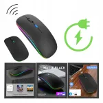 Juhtmevaba hiir LED-valgustusega, laetav, Bluetooth ja USB 2.4GHz