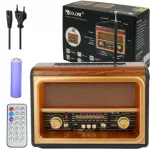 Kaasaskantav retro FM-raadio Bluetoothi, USB, p&auml;ikeseenergia ja kaugjuhtimisega, 1200 mAh