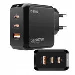 Kiirlaadija USB C, 3x USB, 67W 65W, Type C