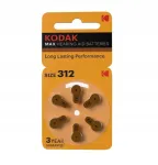 KODAK 312 kuuldeaparaadi patareid, 6 tk, tseinkulda