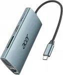 USB-C 9-&uuml;hes multifunktsionaalne adapter Acer, HDMI 4K, VGA, Ethernet 1Gbps, PD 100W, SD/TF