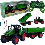 Suur puldiga juhitav traktor haagisega, 42 cm, RC, USB laadimisega