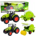 Puldiga juhitav traktor 1:24 heina pressiga