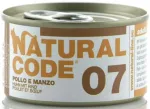 Natural Code 07 m&auml;rgtoit kassidele kana ja veiselihaga, 85 g