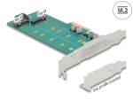 PCIe x4 madala profiiliga adapter Delock 89047, 1x M.2 Key B, 1x NVMe M.2 Key M