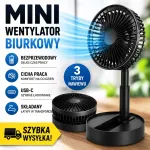 Lauaventilaator juhtmevaba USB-C, kokkupandav, 3B