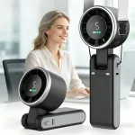 Kaasaskantav kokkupandav USB ventilaator Windmill, must, 17 cm