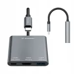 Adapter 3in1: USB-C PD 100W, HDMI 430Hz, USB-A 10Gbps tahvelarvutitele ja s&uuml;learvutitele