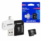 GoodRam 16GB microSDHC class 10 UHS-I m&auml;lukaart adapteri ja kaardilugejaga