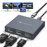 Videojaotus DisplayPort MST kolmele monitorile, 4K 60Hz, USB-C, HDMI