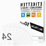 Iseekleepuvad aadressi etikett, 70x36 mm, 24 tk, tr&uuml;kkimiseks