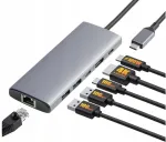 Amazon Basics USB-C 6-&uuml;hes jagaja: HDMI 4K 60Hz, PD, LAN (RJ-45), 100W, 2x USB