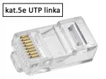 UTP RJ45/8P8C pistikud, kat.5E, AWG24-27, 100 tk