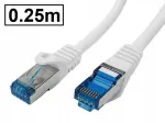 V&otilde;rgukaabel RJ45-RJ45 Cat.6A varjestatud, 0,25 m, valge, AWG26