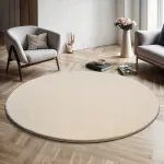 Pestav pehme vaip, &uuml;mmargune, liivakarva, 120 cm