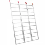 Alumiiniumist kolmeosaline mootorratta ramp, 77 x 54 cm, 1500 lbs, rihmadega