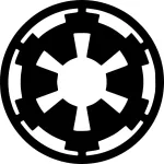 Autokleebis Star Wars EMPIRE l&auml;bipaistval taustal, 13 x 13 cm