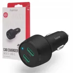 HAMA auto laadija 45W, 2x USB-C, PD/QC, kiire laadimine, GaN, LED