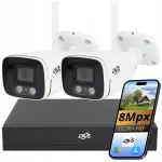 WiFi j&auml;lgimiss&uuml;steem 2x kaamerat 8MPX 4K salvestuss&uuml;steemiga CamHiPro rakendusega