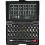 Bitikomplekt TOOLCRAFT koos kruvikeerajaga, 31 tk