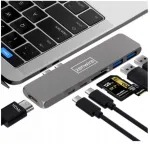 7-in-1 USB-C adapter HDMI 4K, Thunderbolt, MacBook Pro/Air jaoks