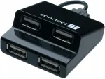 USB-jaotur Connect IT STEP, 4 pesa, must