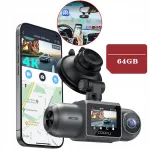 Auto DVR kaamera 4K WiFi GPS-iga, 64GB m&auml;lukaart