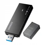 UGREEN CM499 USB v&otilde;rgukaart, Wi-Fi 6, 1800 Mb/s, 2.4 + 5 GHz, must