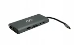 USB-C jaotus 11in1 HDMI 4K, VGA, RJ45, USB 3.0, SD, TF, PD