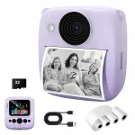 Fotokaamera komplekt kiire termoprinteriga 48MP 1080P 1300mAh 32G SD