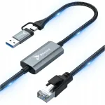 USB 3.2 Ethernet adapter, RJ45, 2,5 Gb/s, 5 m