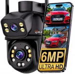 V&auml;line WiFi IP-kaamera heli funktsiooniga, 6 MP, 4K, kahe objektiiviga, p&ouml;&ouml;ratav