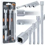 Pikendusvarraste komplekt 1/4, 50/75/100/150 mm, CRV, mustad, 4 tk