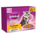 WHISKAS m&auml;rg kassitoit kassipoegadele linnuliha ja želeega, 12 x 85 g