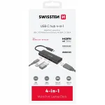 USB-C 4-&uuml;hes HUB, 100W, HDMI 4K, 2x USB-A, alumiiniumkorpus, SWISSTEN