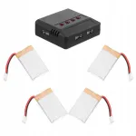 Laadija ja 4 tk LiPo 3.7V 800mAh akusid droonile