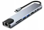 Dokihub 8in1: USB-A, USB-C, SD/TF, USB 3.0, HDMI 4K, RJ45