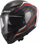 Motorratturi kiiver LS2 FF807 DRAGON, valge/sinine/punane, L suurus
