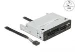 3.5" USB 2.0 kaardilugeja, 5 pesa, 1x USB 2.0 Type-A, Delock 91708